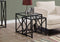 Tables Glass Table - 38" Black Nickel Metal and Tempered Glass Two Pieces Nesting Table Set HomeRoots