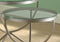 Tables Glass Table - 44" x 44" x 44'.5" Silver, Clear, Metal, Tempered Glass - 2pcs Nesting Table Set HomeRoots