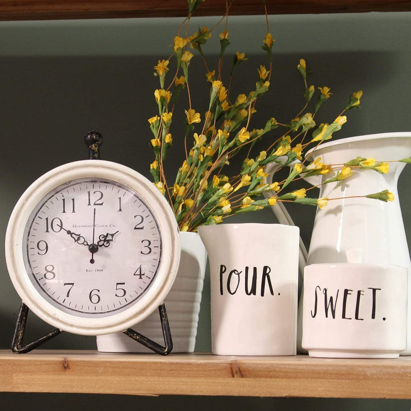 Tables Glass Table - Classic Table Clock HomeRoots