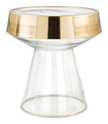 Tables Gold Side Table - 15.2" x 15.2" x 17.3" Clear Glass & Gold, Glass, Iron, Side Table HomeRoots