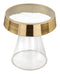 Tables Gold Side Table - 15.2" x 15.2" x 17.3" Clear Glass & Gold, Glass, Iron, Side Table HomeRoots