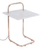 Tables Gold Side Table - 15.7" x 15.7" x 29.7" Gray & Gold, Formica, Steel, Wireless Charging Side Table HomeRoots