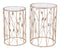 Tables Gold Side Table - 15" x 15" x 22" Clear & Gold, Tempered Glass & Steel, Side Table Set HomeRoots