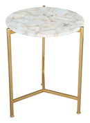 Tables Gold Side Table - 17.3" x 17.3" x 20" Agate & Gold, Agate, Iron, Side Table HomeRoots