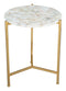 Tables Gold Side Table - 17.3" x 17.3" x 20" Agate & Gold, Agate, Iron, Side Table HomeRoots