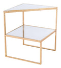 Tables Gold Side Table - 18.3" x 18.3" x 22.2" Gold, Mirror & Steel, Side Table HomeRoots