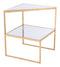 Tables Gold Side Table - 18.3" x 18.3" x 22.2" Gold, Mirror & Steel, Side Table HomeRoots
