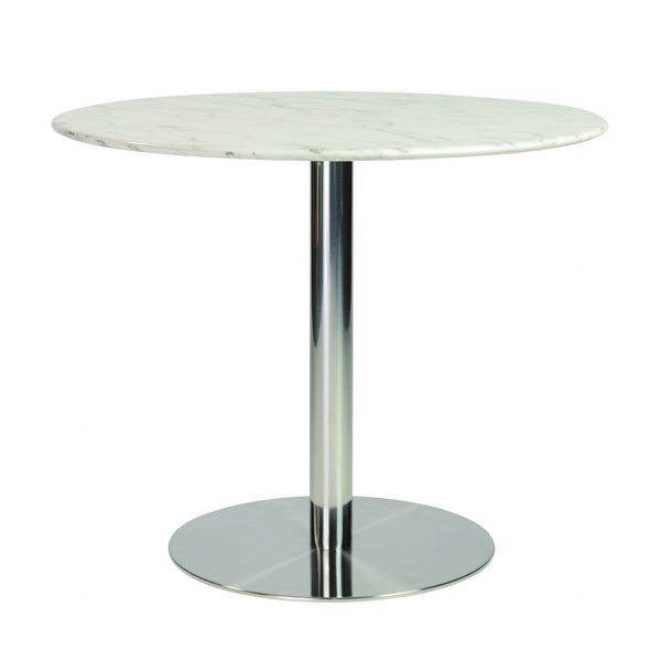 Tables Kitchen and Dining Room Tables - 37.01" X 37.01" X 30.32" 37" Round Dining Table Top in White Marble HomeRoots