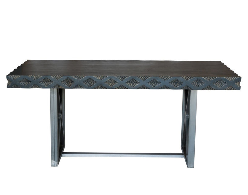 Tables Kitchen and Dining Room Tables - 38" X 72" X 30" Metal Base Mango Wood Medium Dining Table HomeRoots