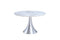Tables Kitchen and Dining Room Tables - 43" X 43" X 30" White Marble Stainless Steel Round Dining Table HomeRoots
