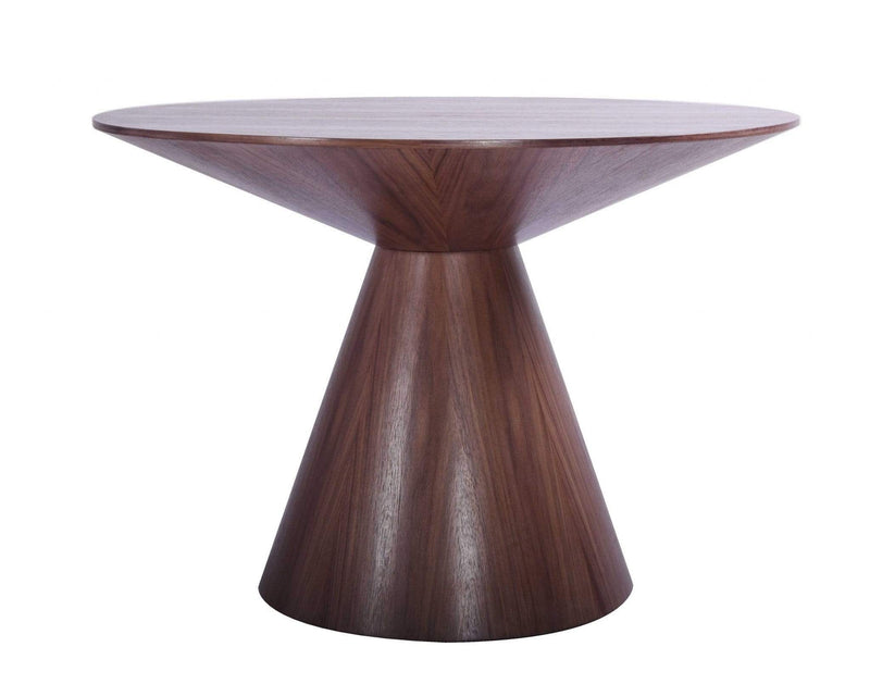Tables Kitchen and Dining Room Tables - 47" X 47" X 30" Walnut Veneer Round Dining Table HomeRoots