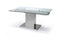 Tables Kitchen and Dining Room Tables - 55" X 35" X 30" clear Glass/Stainless Steel Extendable Dining Table HomeRoots