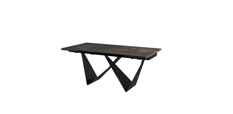 Tables Kitchen and Dining Room Tables - 71" X 35"" X 30" Black Ceramic Metal Dining Table HomeRoots
