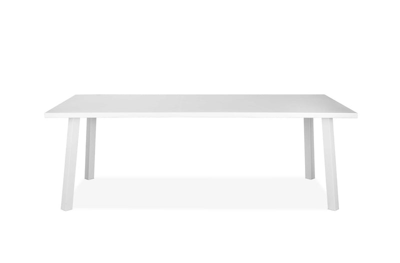 Tables Kitchen and Dining Room Tables - 87" X 39" X 29" White Aluminum Dining Table HomeRoots
