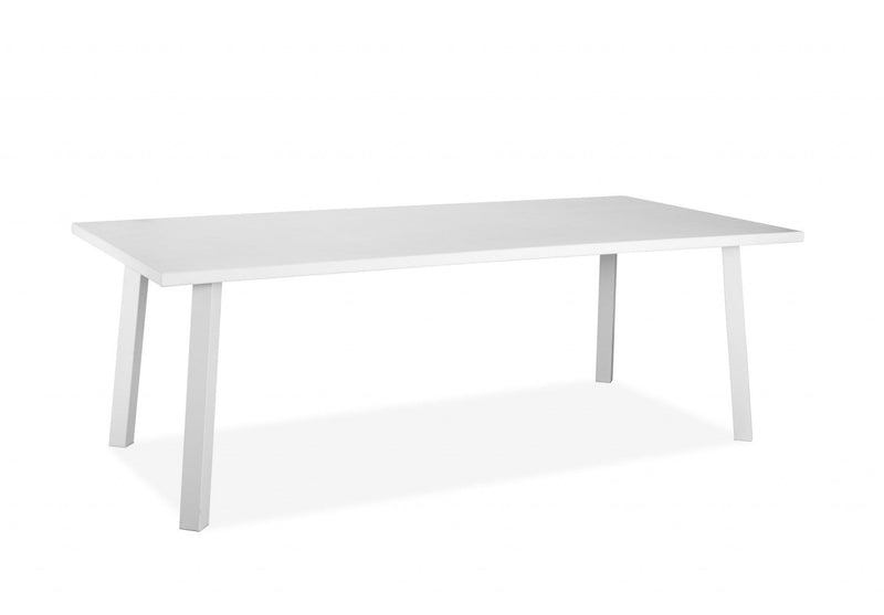 Tables Kitchen and Dining Room Tables - 87" X 39" X 29" White Aluminum Dining Table HomeRoots