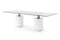 Tables Kitchen and Dining Room Tables - 94" X 39" X 30" White Glass/Stainless Steel Dining Table HomeRoots