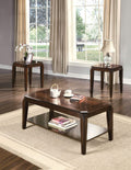 Tables Living Room End Tables - 1" X 1" X 47" 3Pc Walnut Poplar Wood Pack Coffee And End Table Set HomeRoots