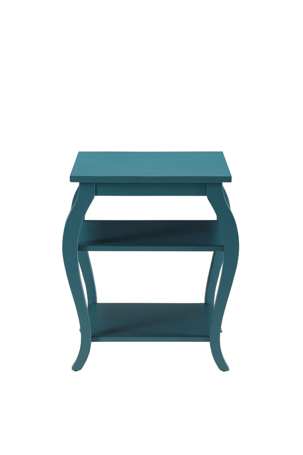 Tables Living Room End Tables - 20" X 18" X 23" Teal Solid Wood Leg End Table HomeRoots