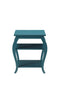 Tables Living Room End Tables - 20" X 18" X 23" Teal Solid Wood Leg End Table HomeRoots