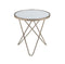 Tables Living Room End Tables - 22" X 22" X 22" Frosted Glass And Champagne End Table HomeRoots