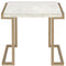 Tables Living Room End Tables - 24" X 22" X 22"Faux Marble Champagne End Table HomeRoots