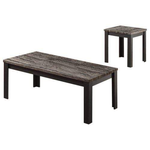 Tables Living Room End Tables - 48" X 24" X 18" 2Pc Faux Marble And Black Pack Coffee And End Table Set HomeRoots