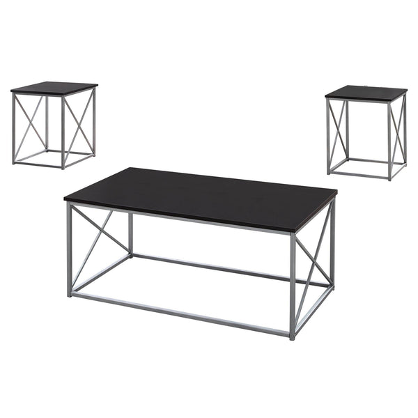 Tables Living Room Table Set - Cappuccino Silver Metal Table Set - 3Pcs Set HomeRoots