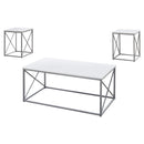 Tables Living Room Table Set - White Silver Metal Table Set - 3Pcs Set HomeRoots