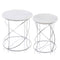 Tables Marble Table - 18" x 18" x 20.5" Buffed, White, Nested - Marble Tables Set of 2 HomeRoots