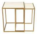 Tables Marble Table - 18" x 18" x 22" Stone & Brass, Marble & Brass, Nesting Tables HomeRoots