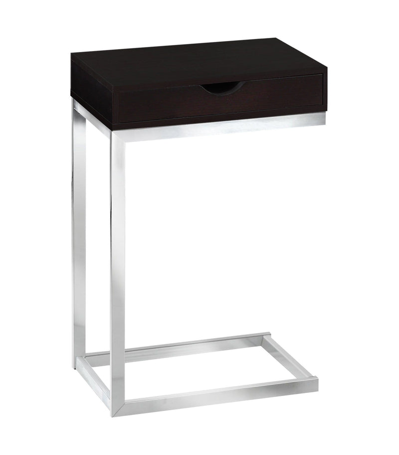 Tables Metal Accent Table - 10'.25" x 15'.75" x 24'.5" Cappuccino, Particle Board, Metal - Accent Table HomeRoots