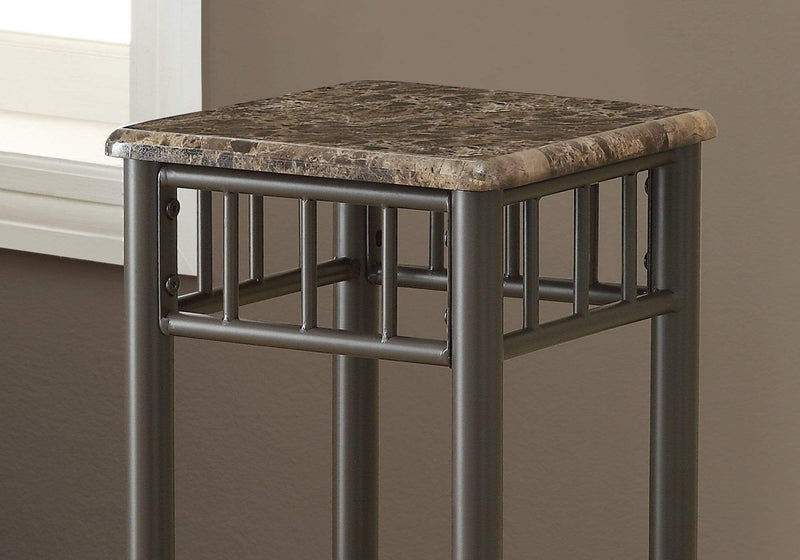 Tables Metal Accent Table - 12" x 12" x 28" Cappuccino, Mdf, Metal - Accent Table HomeRoots