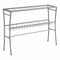 Tables Metal Accent Table - 12" x 41'.75" x 32" Silver, Clear, Metal, Tempered Glass - Accent Table HomeRoots