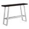 Tables Metal Accent Table - 12" x 47'.25" x 32" Cappuccino/Silver, Metal, Hollow-Core, Particle Board - Accent Table Hall Console HomeRoots