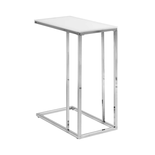 Tables Metal Accent Table - 18'.25" x 10'.25" x 24" Chrome, Metal, Tempered Glass - Accent Table HomeRoots