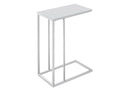 Tables Metal Accent Table - 18'.25" x 10'.25" x 24" White, Metal, Tempered Glass - Accent Table HomeRoots