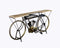Tables Metal Table - 14" X 76" X 34" Silver Antique Bike Table HomeRoots