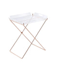 Tables Metal Table - 22" X 16" X 25" Clear Acrylic And Copper Tray Table HomeRoots