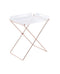 Tables Metal Table - 22" X 16" X 25" Clear Acrylic And Copper Tray Table HomeRoots