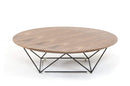 Tables Modern Coffee Table - 11" Walnut Veneer and Black Metal Coffee Table HomeRoots