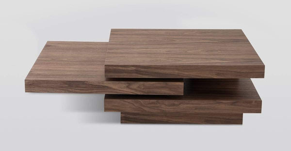 Tables Modern Coffee Table - 13" Walnut Veneer Coffee Table HomeRoots