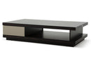 Tables Modern Coffee Table - 15" Oak and Grey Gloss Veneer Coffee Table HomeRoots