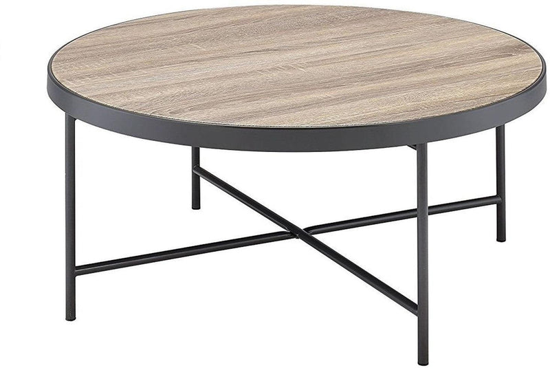 Tables Modern Coffee Table - 32'.3" X 32'.3" X 15'.75" Weathered Gray Oak Coffee Table HomeRoots