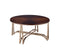 Tables Modern Coffee Table - 36" X 36" X 18" Walnut And Champagne Coffee Table HomeRoots