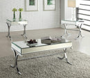 Tables Modern Coffee Table - 42" X 21" X 19" Mirrored Top And Chrome Coffee Table HomeRoots