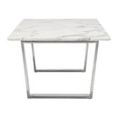 Tables Modern Coffee Table - 47.2" X 23.6" X 15.7" Stone And Brushed Stainless Steel Atlas Coffee Table HomeRoots