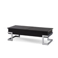 Tables Modern Coffee Table - 47" X 20" X 14-24" Black And Chrome Particle Board Coffee Table HomeRoots