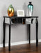 Tables Modern Console Table 35'.5" X 13" X 31" Black MDF, Wood, Mirrored Glass Console Table with Mirrored Glass Inserts and a Drawer 4697 HomeRoots