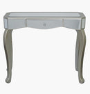 Tables Modern Console Table - 35'.5" X 13" X 31" Champagne MDF, Wood, Mirrored Glass Console Table with Mirrored Glass Inserts and a Drawer HomeRoots