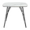Tables Modern Dining Table - 35.44" X 35.44" X 29.53" White Laminated Ceramic Glass Dining Table with Black Powder Coated Steel Legs HomeRoots